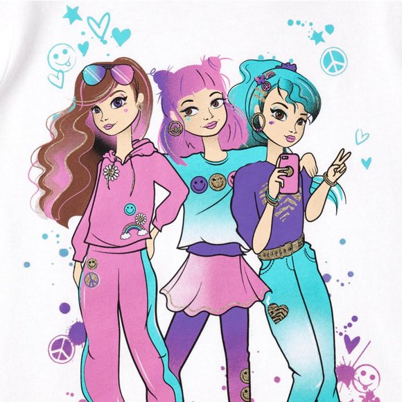 The Children’s Place Girls Short Sleeve Graphic Tee - White- Size XS (4) NWT - Picture 3 of 4